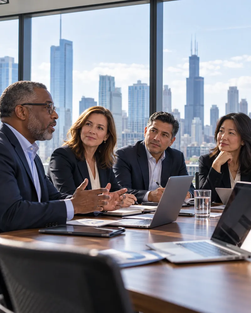 Trispark leadership team in a meeting